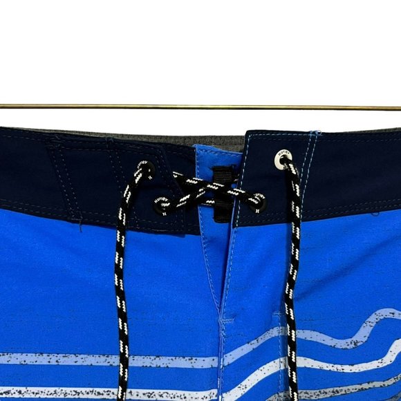 NEW HURLEY BLUE SHORTS 32 MENS PHANTOM VENICE BOARDSHORTS SWIM TRUNK STRIPES NWT - Picture 4 of 10